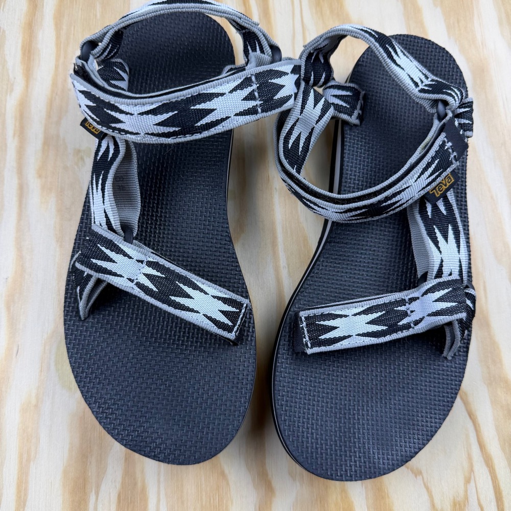 Teva Midform Universal Geometric Black White Platform Sandals 1090969 Womens 8